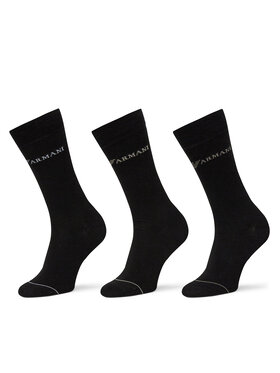 Emporio Armani Emporio Armani Súprava 3 párov vysokých pánskych ponožiek EM000554 AF12276 MC061 Čierna
