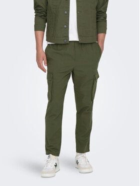 Only & Sons Only & Sons Spodnie materiałowe 22024998 Zielony Tapered Fit