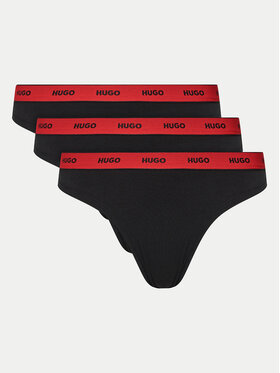 HUGO Hugo Set 3 perechi de chiloți tanga 50480150 Negru