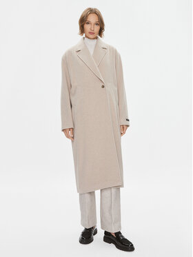 Herskind Herskind Cappotto di lana Zion 4900816 Beige Regular Fit