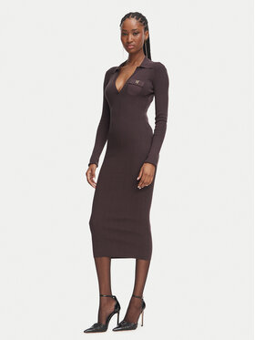Elisabetta Franchi Elisabetta Franchi Vestito di maglia AM-08B-66E2-V380 Marrone scuro Slim Fit