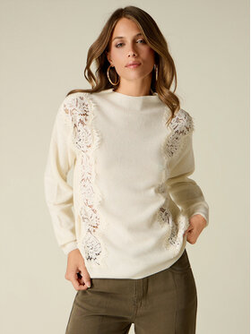 Oltre Oltre Sweter M373J005630N011 Biały Regular Fit
