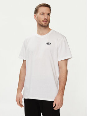 Under Armour Under Armour T-särk Ua Hw Lc Patch Ss 1382902-100 Valge Loose Fit