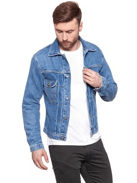 Wrangler Wrangler Kurtka jeansowa RETRO JACKET Niebieski Slim Fit
