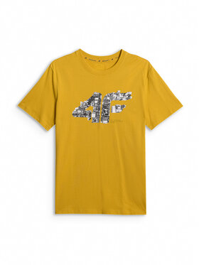 4F 4F T-Shirt CITY Żółty Regular Fit