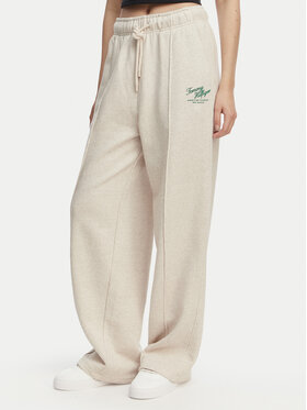Tommy Hilfiger Tommy Hilfiger Spodnji del trenirke Logo Exaggerated Seam WW0WW50783 Kremna Relaxed Fit