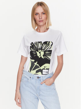 Calvin Klein Calvin Klein Majica Flower Print K20K205317 Bela Regular Fit
