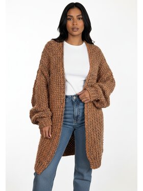 FIGL FIGL Kardigan M1277 Pomarańczowy Regular Fit