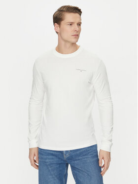 Tommy Jeans Tommy Jeans Pikkade varrukatega T-särk Linear DM0DM21138 Valge Slim Fit