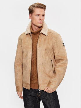 Tom Tailor Tom Tailor Jacke aus Kunstleder 1037361 Beige Regular Fit