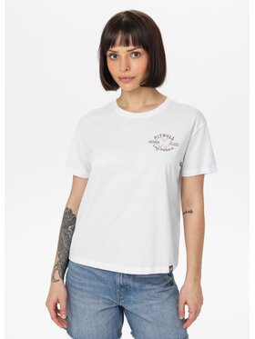 PITBULL PITBULL T-Shirt Koszulka damska Oversize HEART S Biały Regular Fit