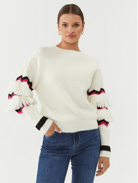 Silvian Heach Silvian Heach Пуловер GPA23183MA Бял Relaxed Fit