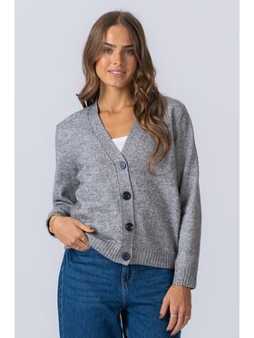 TeeShoppen TeeShoppen Kardigan 'Basic Collection' Szary Regular Fit