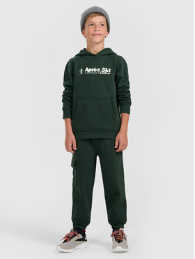 4F 4F Spodnie dresowe APRES SKI Zielony ciemny Regular Fit