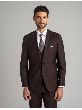 Borgio Borgio Marynarka brione_bd Bordowy Slim Fit