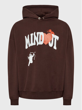 Mindout Mindout Mikina Unisex Heart Hnedá Oversize