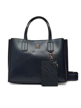 Tommy Hilfiger Tommy Hilfiger Handtasche Th Distinct Mini Tote AW0AW17192 Dunkelblau