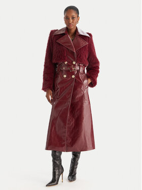 Babylon Babylon Płaszcz przejściowy S00772 Bordowy Regular Fit