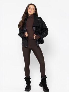 Miss LK Miss LK Legginsy MISSLKL Brązowy Slim Fit