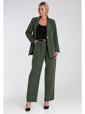 FIGL FIGL Komplet marynarka i spodnie materiałowe M1248 Zielony Regular Fit