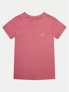 4F 4F Marškinėliai 4FJWMM00TTSHF1658 Rožinė Slim Fit