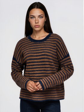 Ombre Ombre Svetr OW-SW-E0057 Hnědá Relaxed Fit