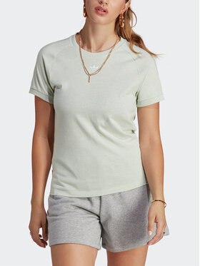 adidas adidas T-krekls Essentials+ Made with Hemp T-Shirt HA7151 Zaļš Slim Fit