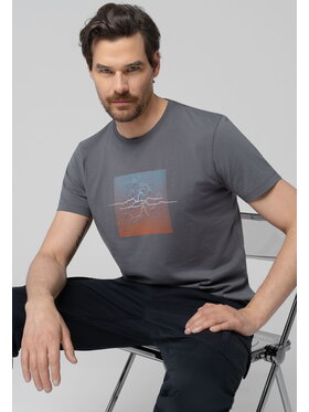 Volcano Volcano T-Shirt T-MOUNTI Szary Regular Fit