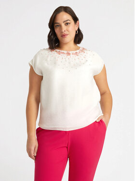 Fiorella Rubino Fiorella Rubino Bluzka 2724T002210N011 Biały Regular Fit