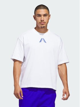 adidas adidas Koszulka techniczna 155365 Biały Loose Fit