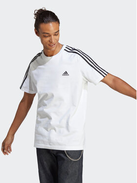 adidas adidas T-krekls Essentials Single Jersey 3-Stripes T-Shirt IC9336 Balts Regular Fit