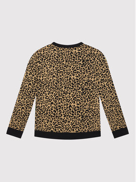 Vans Majica Dugih Rukava Leopard Sport Crew VN0A7RRL Smeđa Regular Fit