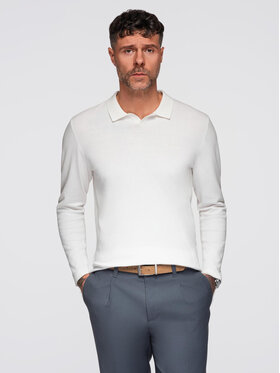 Ombre Ombre Longsleeve OM-POLS-0140 Biały Regular Fit