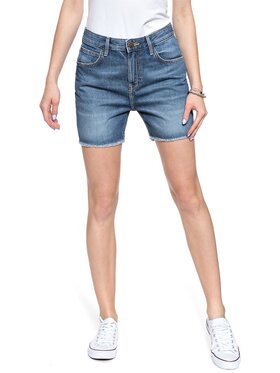 Lee Lee Szorty jeansowe BOYFRIEND Niebieski Loose Fit