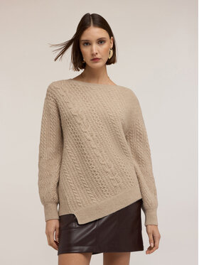 Motivi Motivi Cardigan M015W003688N002 Écru Over Fit