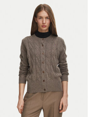 Tommy Hilfiger Tommy Hilfiger Кардиган Soft WW0WW52191 Тъмнобежов Regular Fit