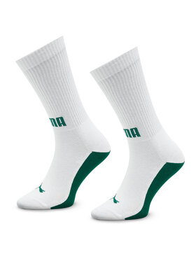 Puma Puma Set de 2 perechi de șosete lungi pentru bărbați Men Front Logo Crew 2P 938010 Alb