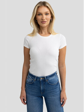 BIG STAR BIG STAR T-Shirt AMINA_100_150 Biały Slim Fit