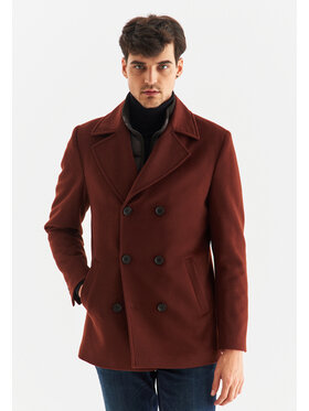 Pako Lorente Pako Lorente Płaszcz wełniany P22WF-7X-003 Pomarańczowy Classic Fit