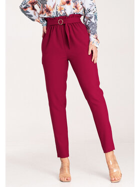 FIGL FIGL Spodnie damskie M1072 Bordowy Regular Fit