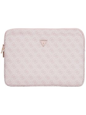 Guess Guess Torba na laptopa Sleeve 14" 4G Zipper Pocket Triangle Logo Różowy