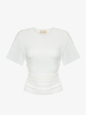 Le Collet Le Collet T-Shirt BELMIRA Biały Slim Fit