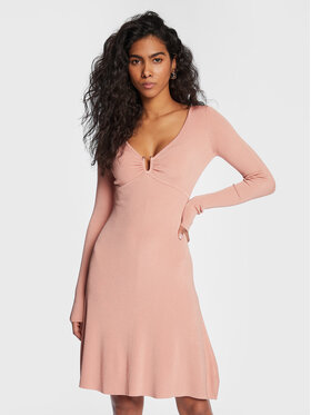 Guess Guess Úpletové šaty W3RK36 Z30K0 Ružová Slim Fit