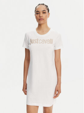 Just Cavalli Just Cavalli Sukienka codzienna 78PAOE15 Biały Regular Fit