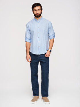 Ombre Ombre Koszula OM-SHCS-0189 Niebieski Regular Fit
