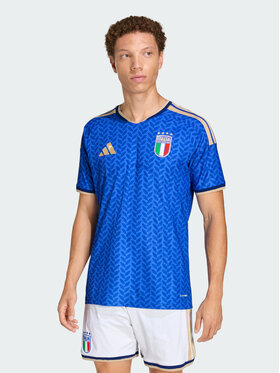 adidas adidas Koszulka techniczna Włochy Błękitny Slim Fit