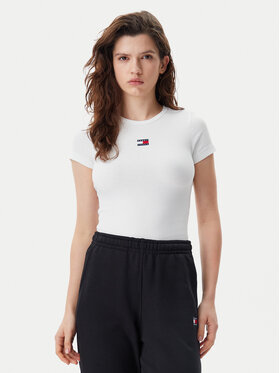 Tommy Jeans Tommy Jeans T-shirt Badge DW0DW17881 Bijela Slim Fit