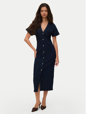 Vero Moda Vero Moda Džínové šaty Sanni 10345708 Tmavomodrá Slim Fit