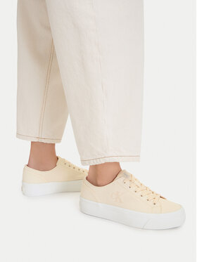Calvin Klein Calvin Klein Sportcipők Vulc Flatform Low Canvas Mg YW0YW01763 Ekru