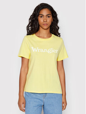 Wrangler Wrangler T-Shirt W7N4GHY19 Żółty Regular Fit